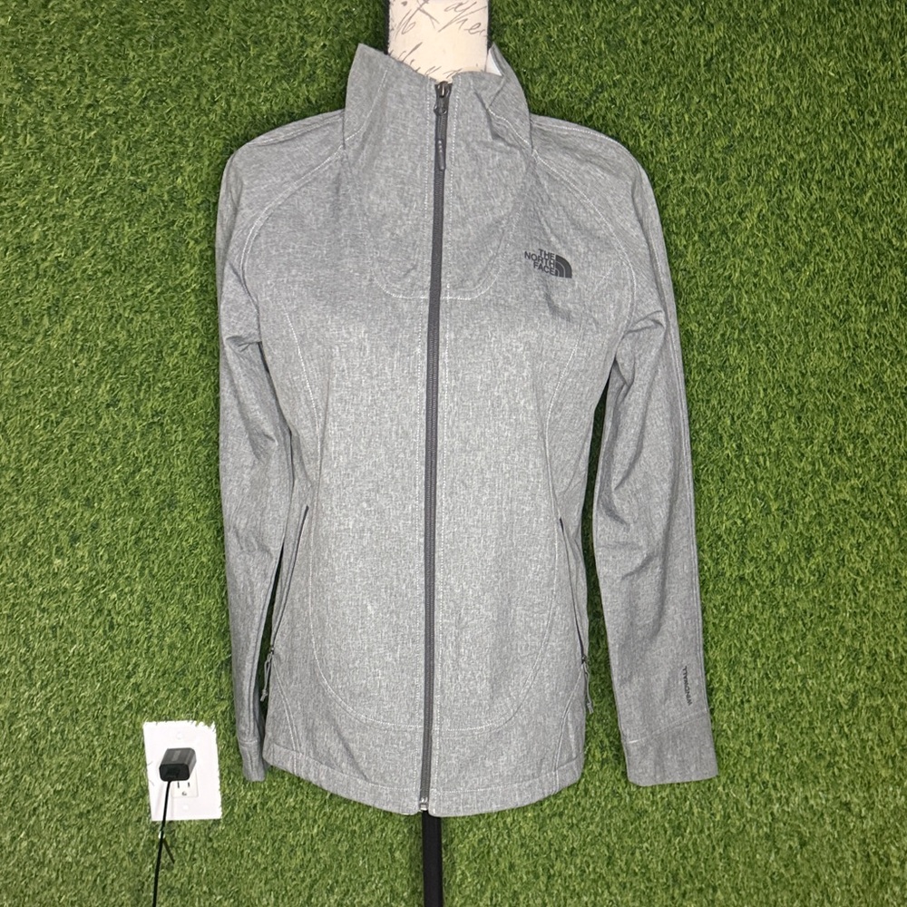 EUC The North Face Women's Light Gray Fleece Full Zip Jacket Medium